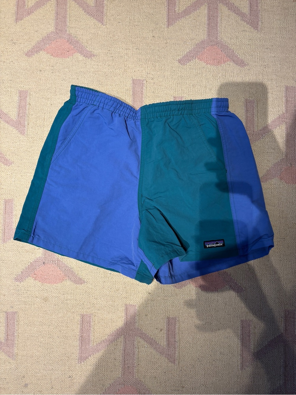 Patagonia Two-Tone Blue & Teal Athletic Shorts